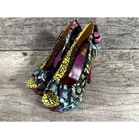 Too Fast Shoes - Too Fast Tattoo Flash Art Rockabilly Gothabilly Punk Platform Heels US ladies 6